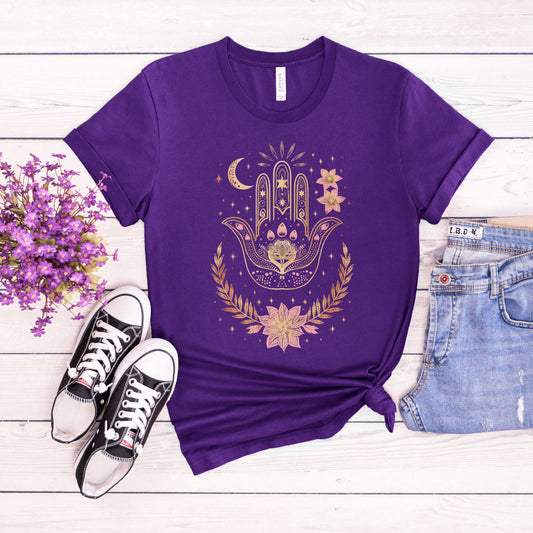 Lunar Bloom Hamsa T-Shirt