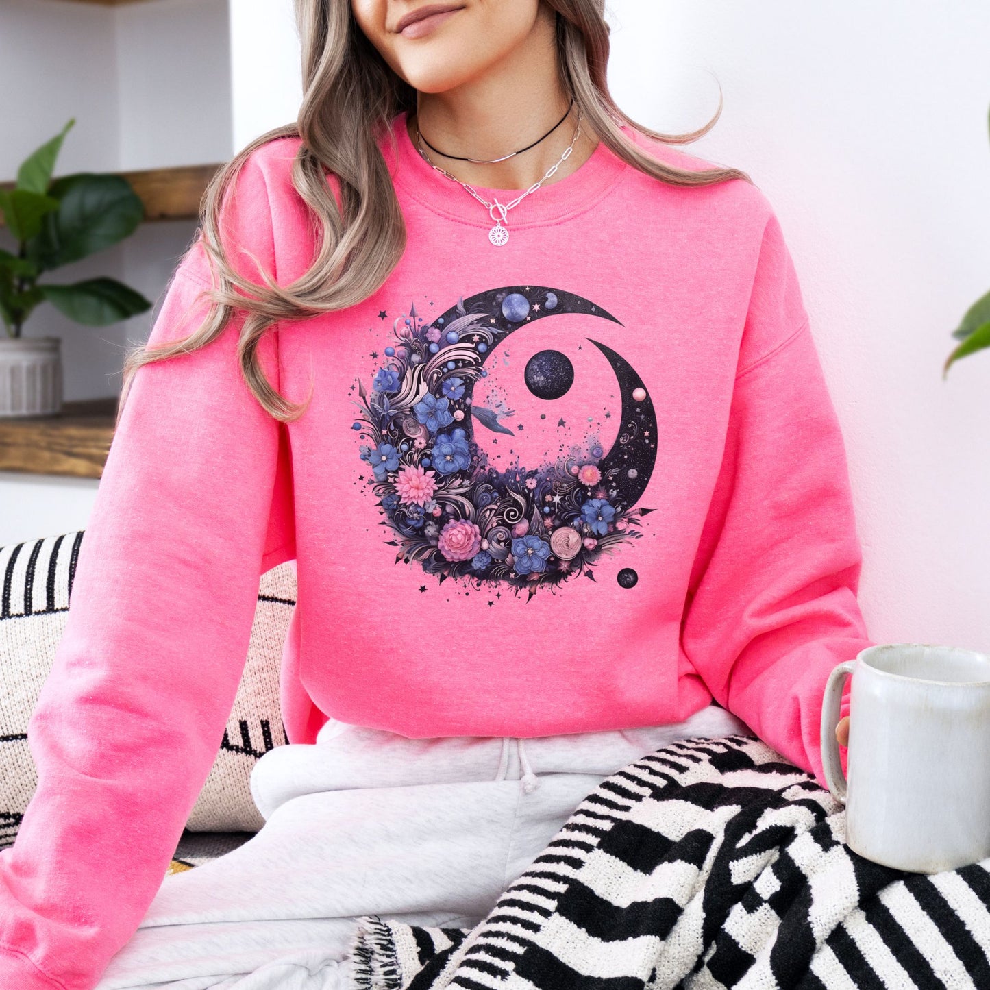Boho Floral Moon Sweatshirt