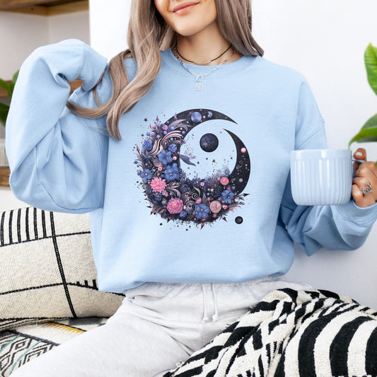 Boho Floral Moon Sweatshirt