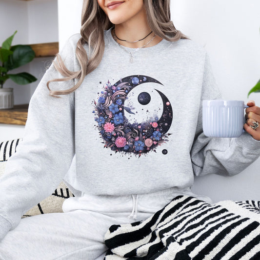 Boho Floral Moon Sweatshirt