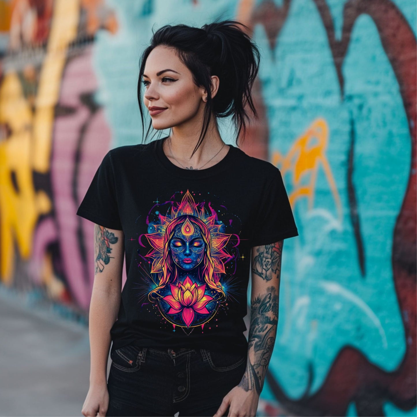 Blooming Lotus Goddess T-Shirt