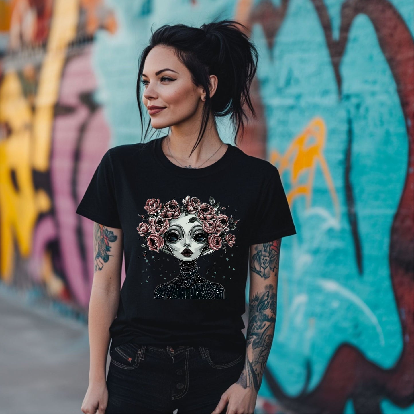 Alien Bloom Goddess T-Shirt