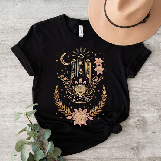 Lunar Bloom Hamsa T-Shirt