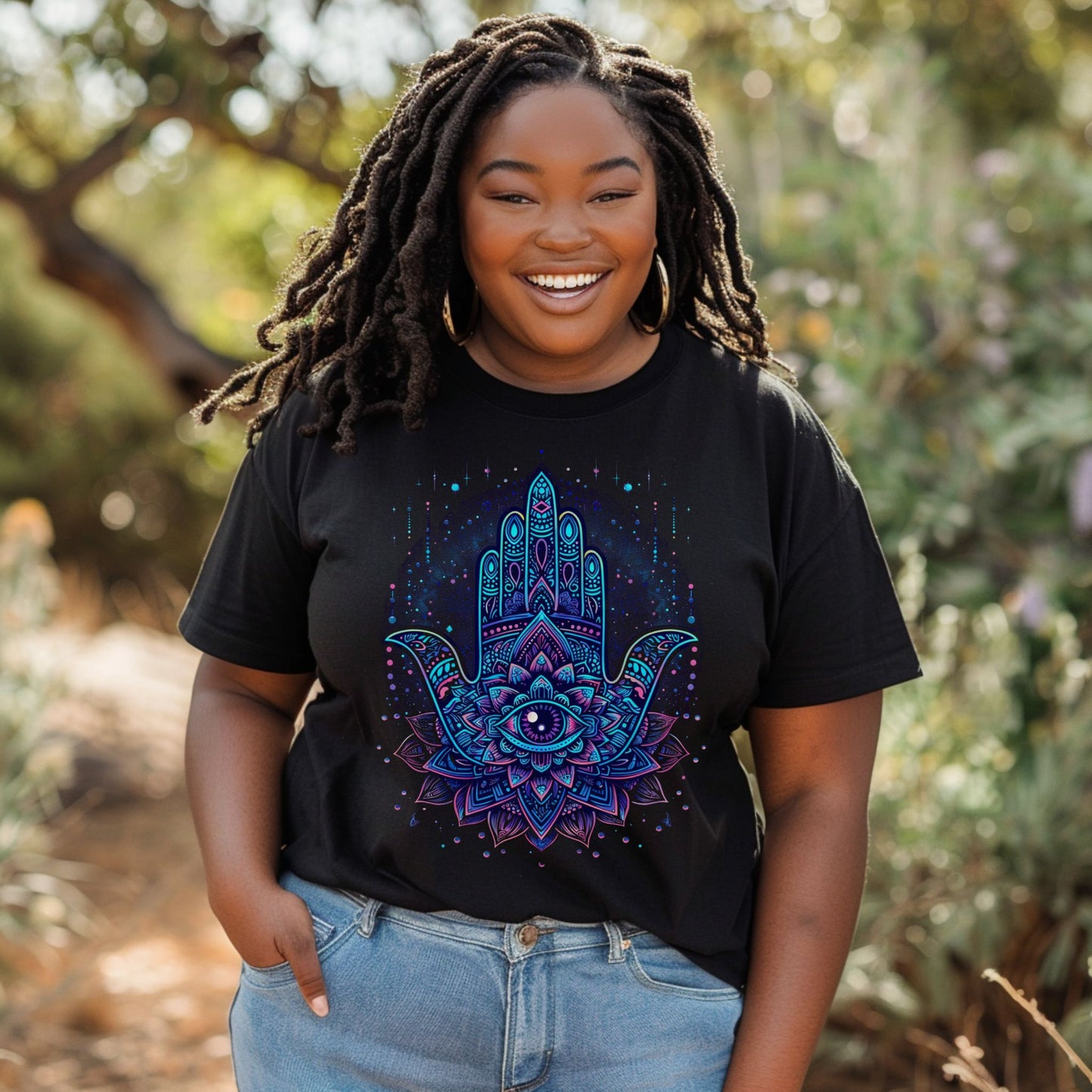 Cosmic Hamsa Radiance T-Shirt