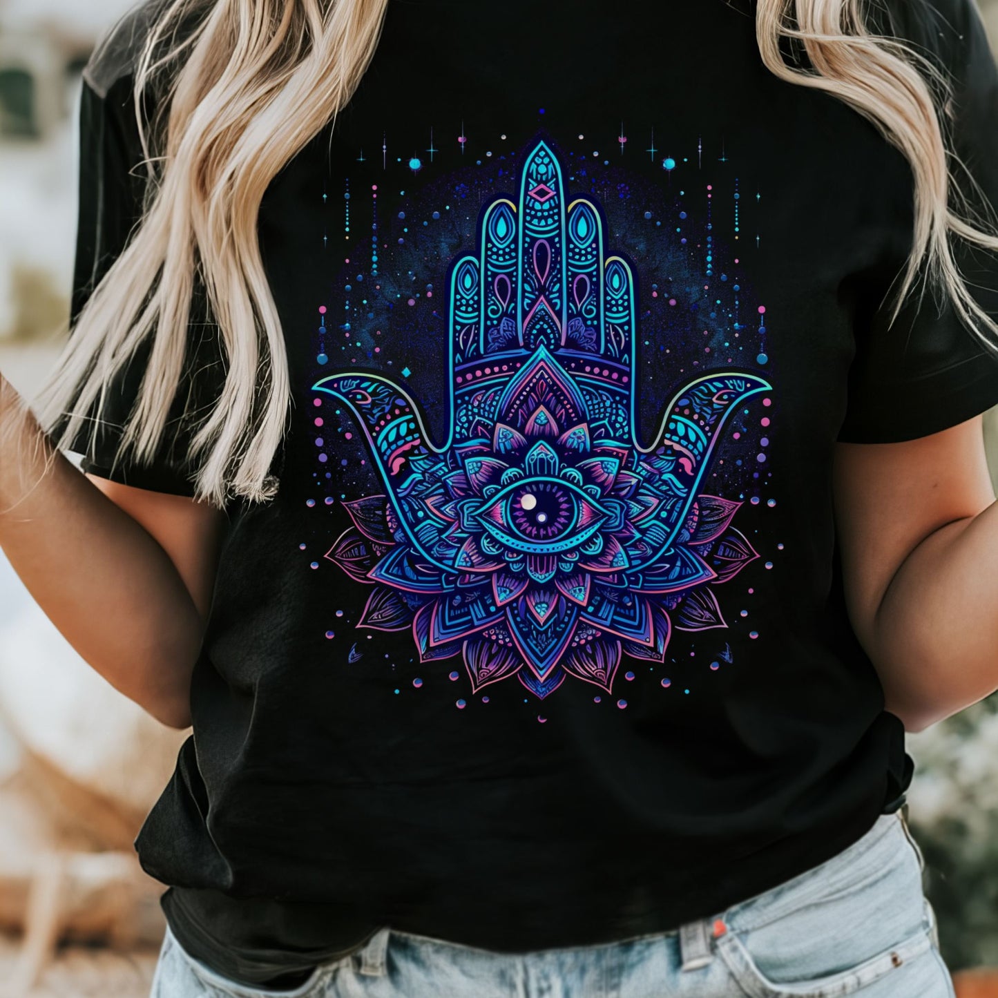 Cosmic Hamsa Radiance T-Shirt