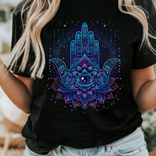Cosmic Hamsa Radiance T-Shirt
